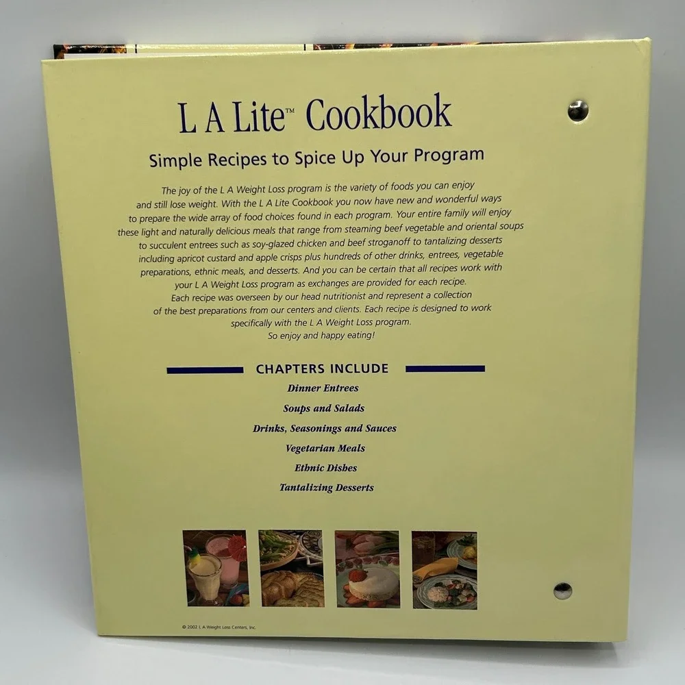 LA Weight Loss Centers Lite Cookbook‎ 2002 Ring Binder Healthy Recipes Diet Plan